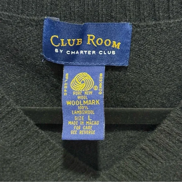 Club Room Wool Sweater Vest L Lambswool Knit Preppy Academia Minimalist Layer - Picture 7 of 12